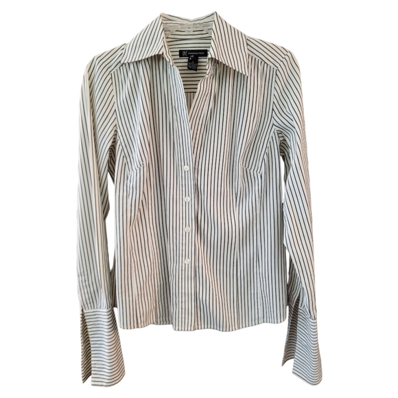 INC International Concepts Tops - INC International Concepts Black and White Striped Shirt - Size 4